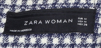 Zara Women Multicoloured Check Tweed Coat Size 12