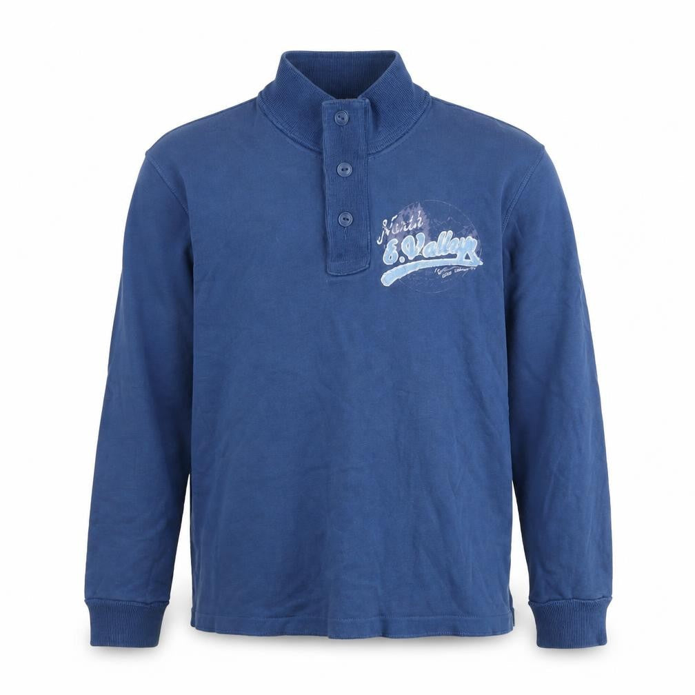 H&M Men's Blue Long Sleeve Cotton Polo M