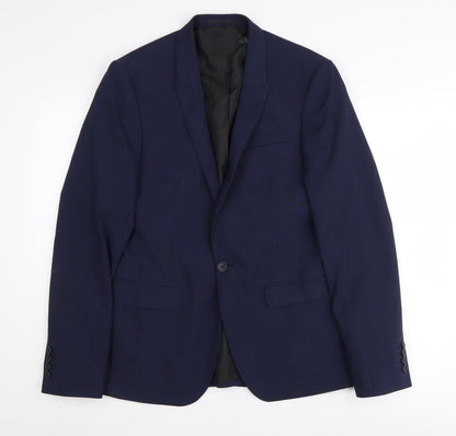 Additional front view of ASOS Men's Blue Blazer, 38 Chest, Regular Fit