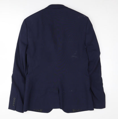 Back view of ASOS Men's Blue Blazer, 38 Chest, Regular Fit