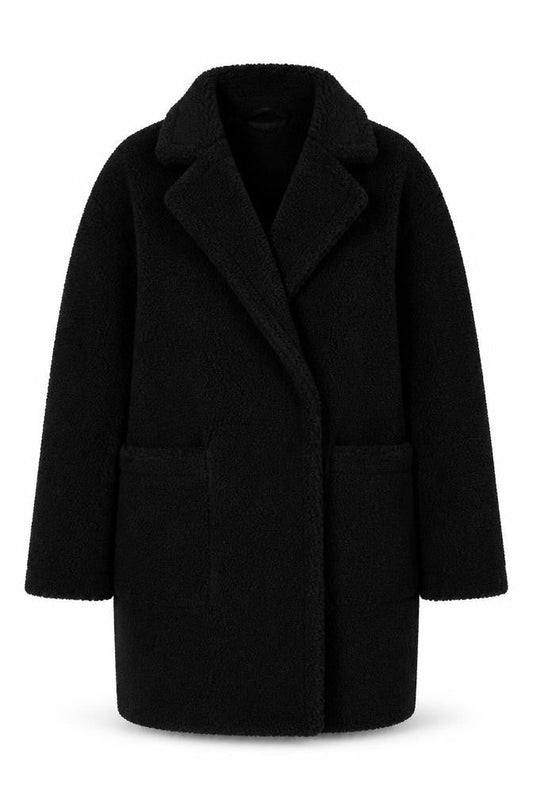 New Look Women's Black Polyester Overcoat Size 12