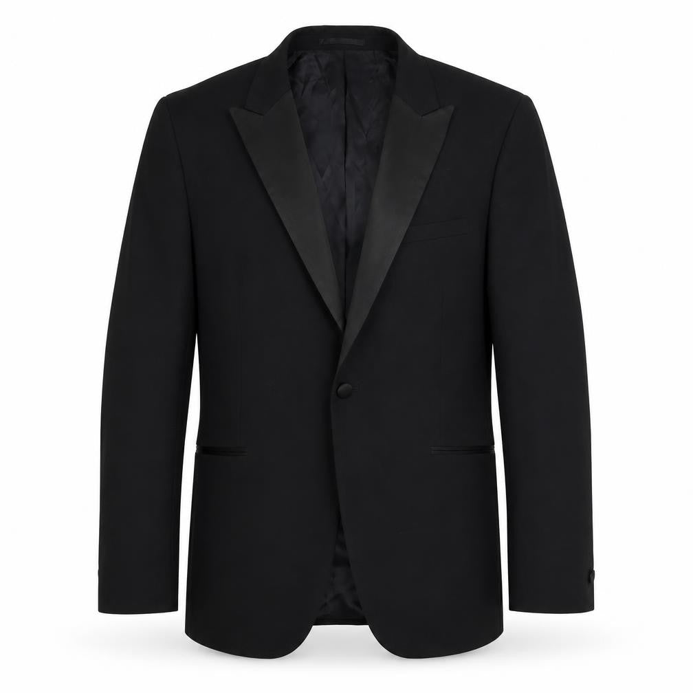 Kin Men's Black Wool Tuxedo Suit Jacket Regular Fit