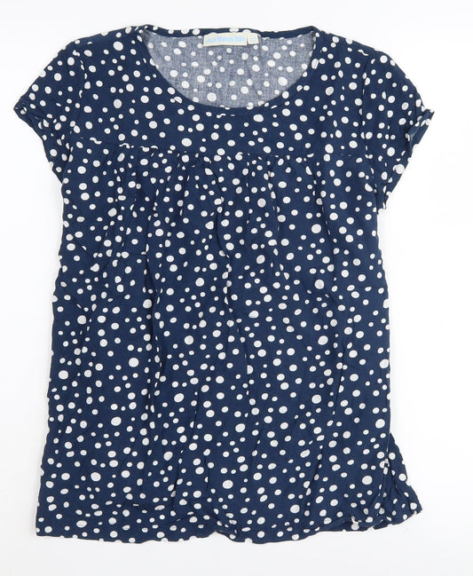 JoJo Maman Bébé Women's Blue Polka Dot Tunic Blouse - S