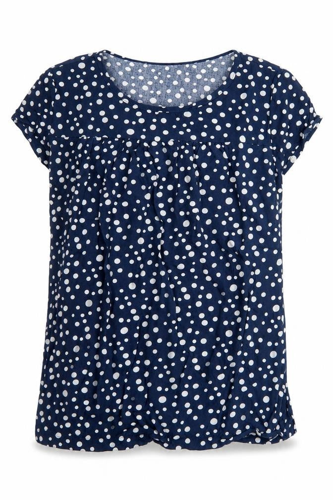 JoJo Maman Bébé Women's Blue Polka Dot Tunic Blouse - S