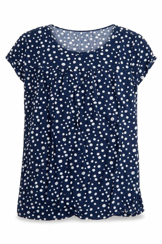 JoJo Maman Bébé Women's Blue Polka Dot Tunic Blouse - S
