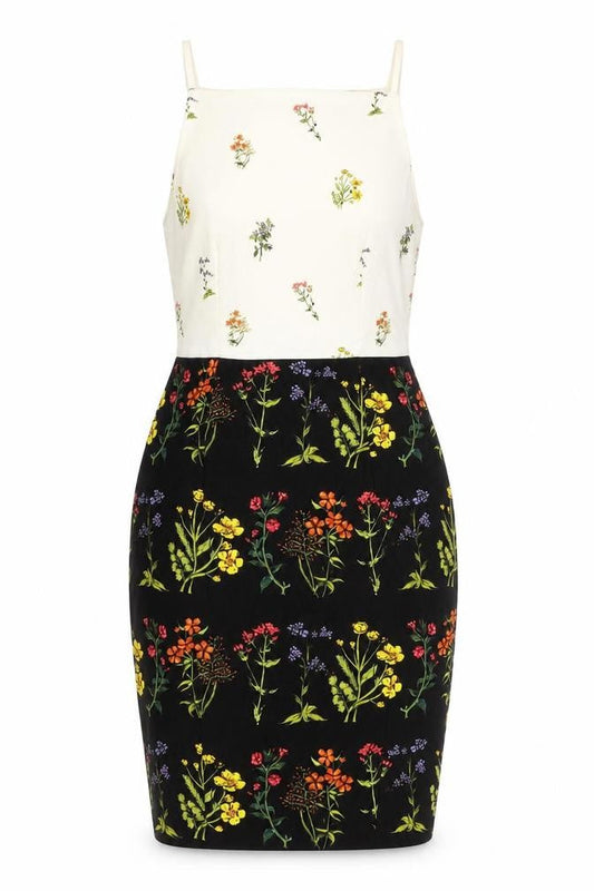 H&M Women's Multicoloured Floral Sheath Dress, Size 12