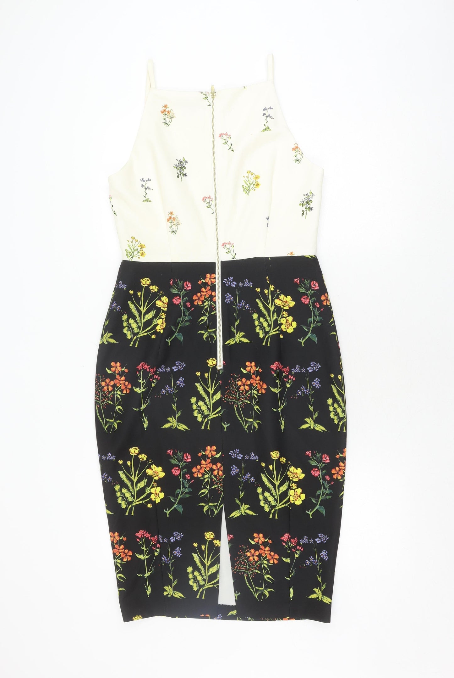 H&M Women's Multicoloured Floral Sheath Dress, Size 12