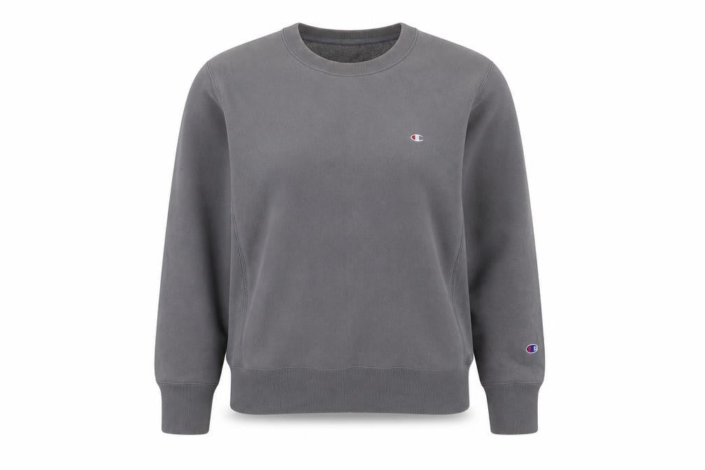 Champion Grey Pullover Sweatshirt, Unisex S, Logo Style