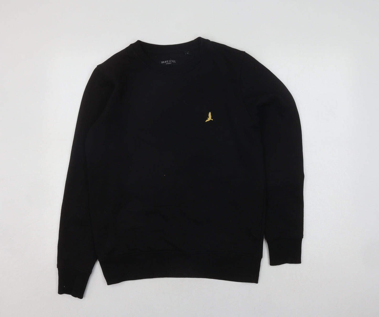Brave Soul Men's Black Pullover Sweatshirt S Logo
