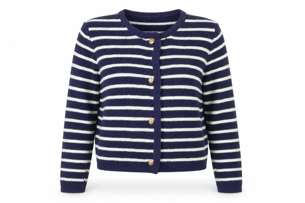 Misskoo Women's Blue Striped Cardigan M