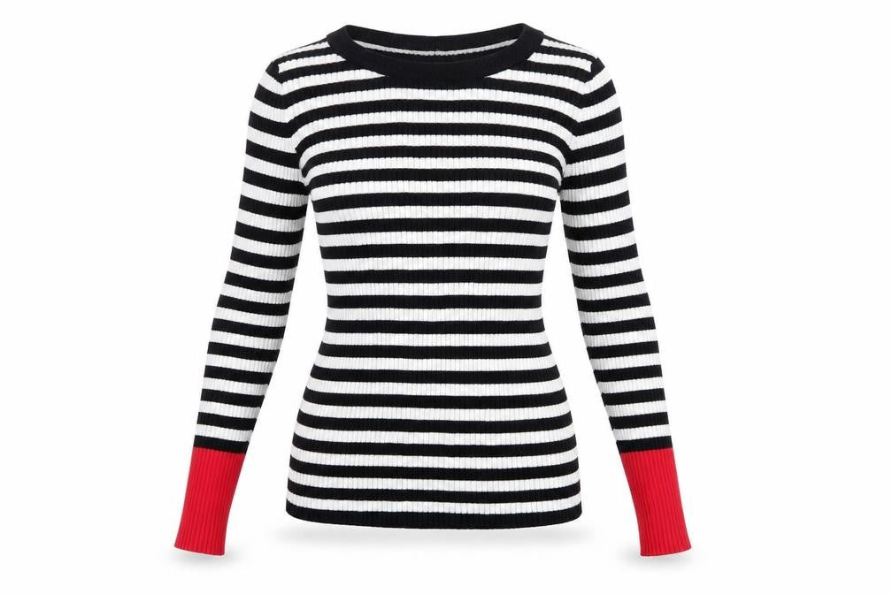 H&M Women's Black Striped XS Pullover Jumper