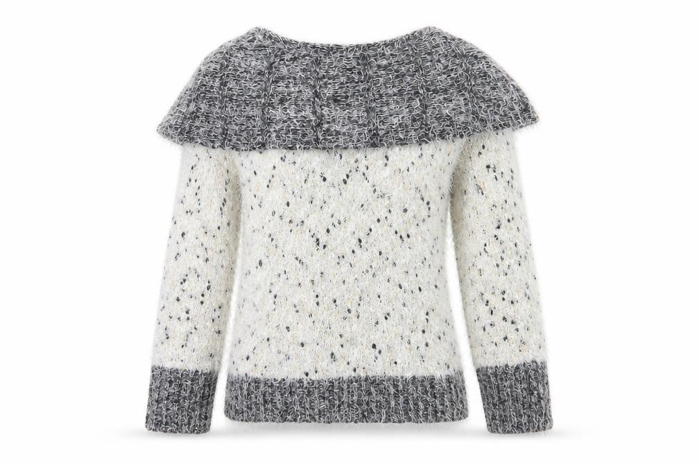 Preppy Women's Grey Pullover Knit Jumper One Size