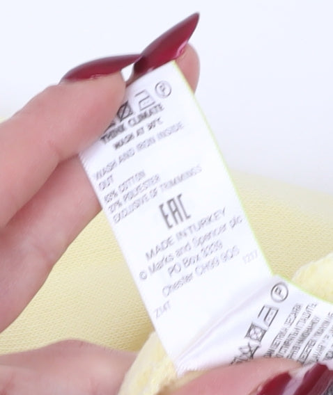 Marks and Spencer Women's Yellow Pullover Hoodie Size 8