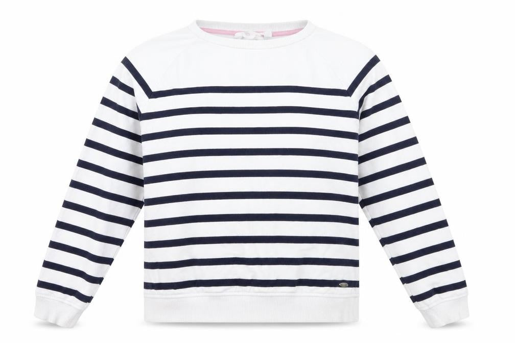 Trespass Women's White Striped Pullover Sweatshirt M