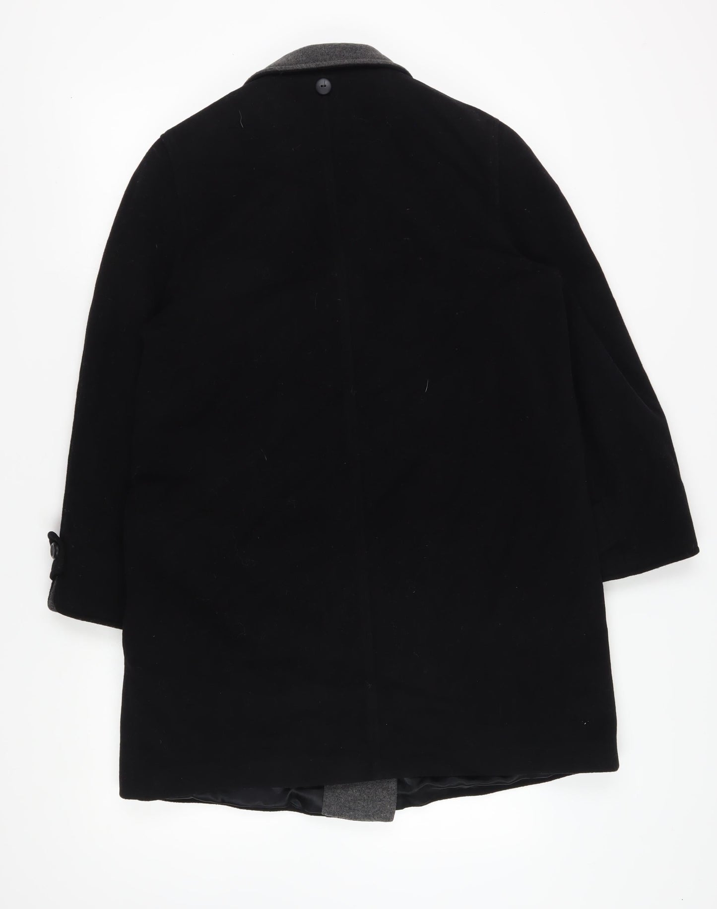 House of Fraser Women's Black Wool Pea Coat Size 12