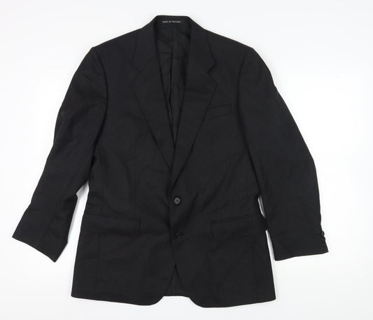 The Label Men's Black Wool Blazer, Size 40R, Formal