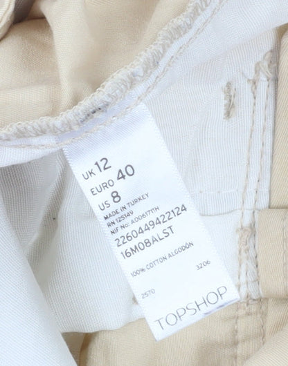 Topshop Women's Beige Chino Trousers Size 12