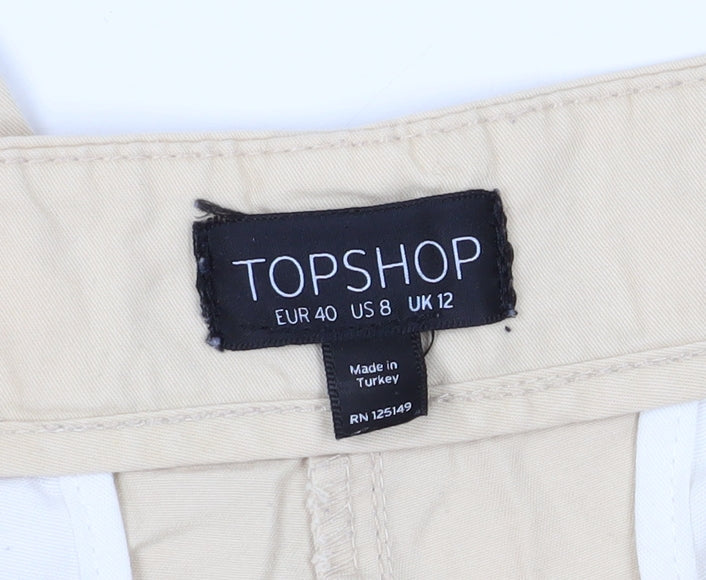 Topshop Women's Beige Chino Trousers Size 12