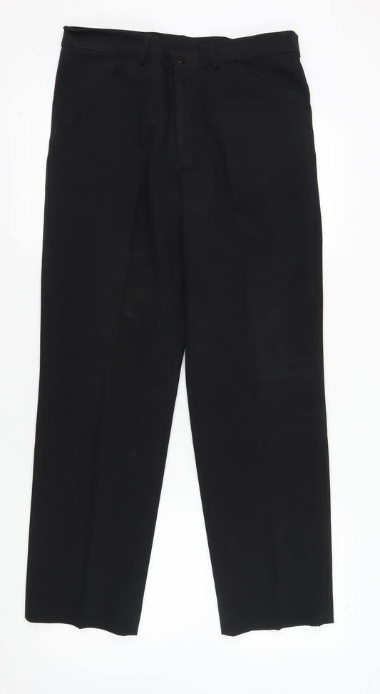 Farah Unisex Black Straight Leg Trousers Size 34
