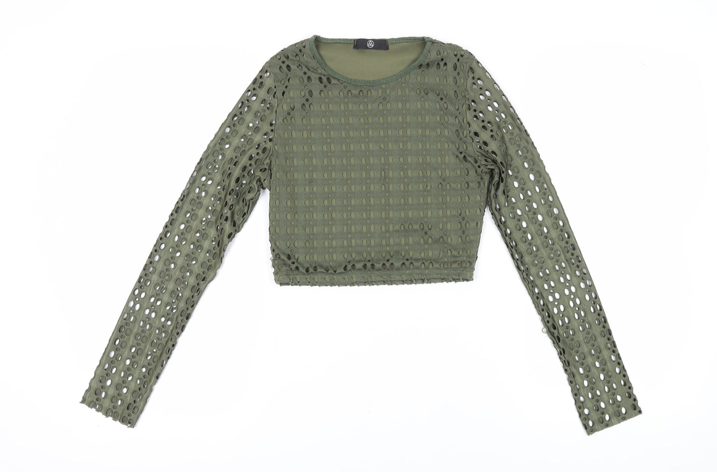 Missguided Womens Green Cropped Blouse 8 Casual