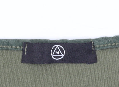 Brand and care label for Missguided women’s green cropped blouse 8 casual