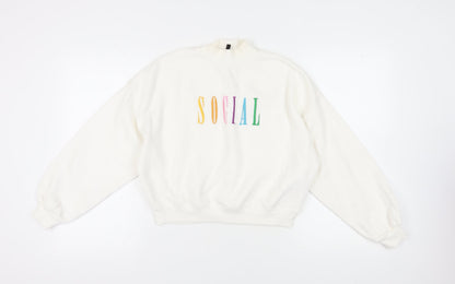 H&M Divided Women's White Pullover Sweatshirt S