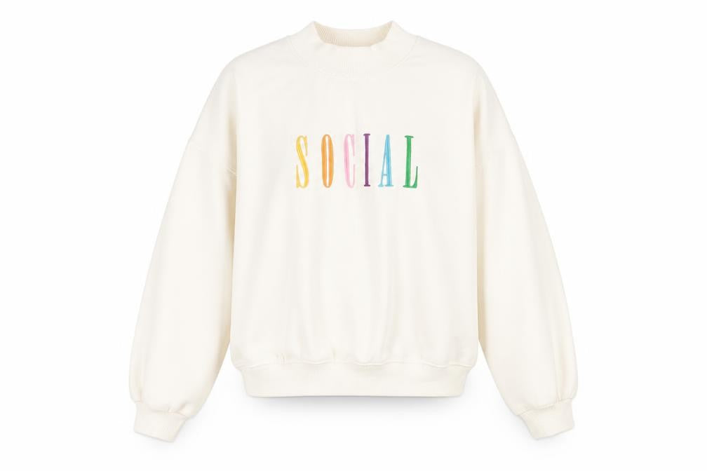 H&M Divided Women's White Pullover Sweatshirt S