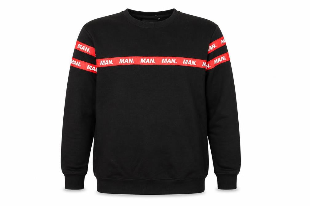 boohooMAN Men's Black Pullover Sweatshirt M