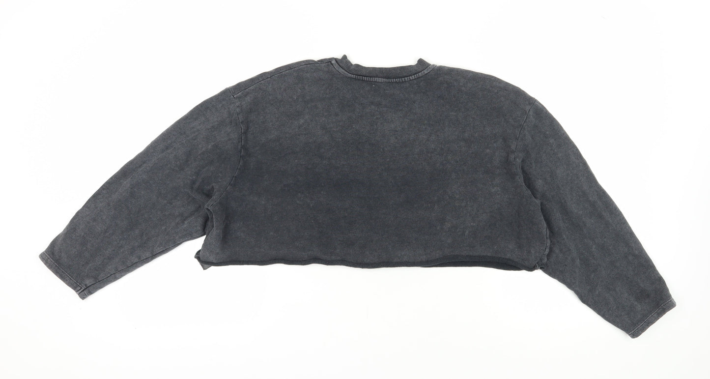 Topshop Women's Grey Cotton Pullover Sweatshirt Size 12