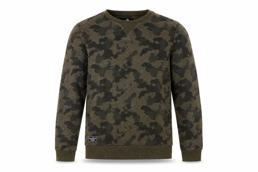 Threadbare Men's Brown Camouflage Pullover Sweatshirt M