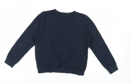 Back view of Majolica girls’ blue l pullover sweatshirt, casual & comfortable
