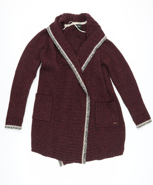 Roots Women's Red Shawl Cardigan Size S