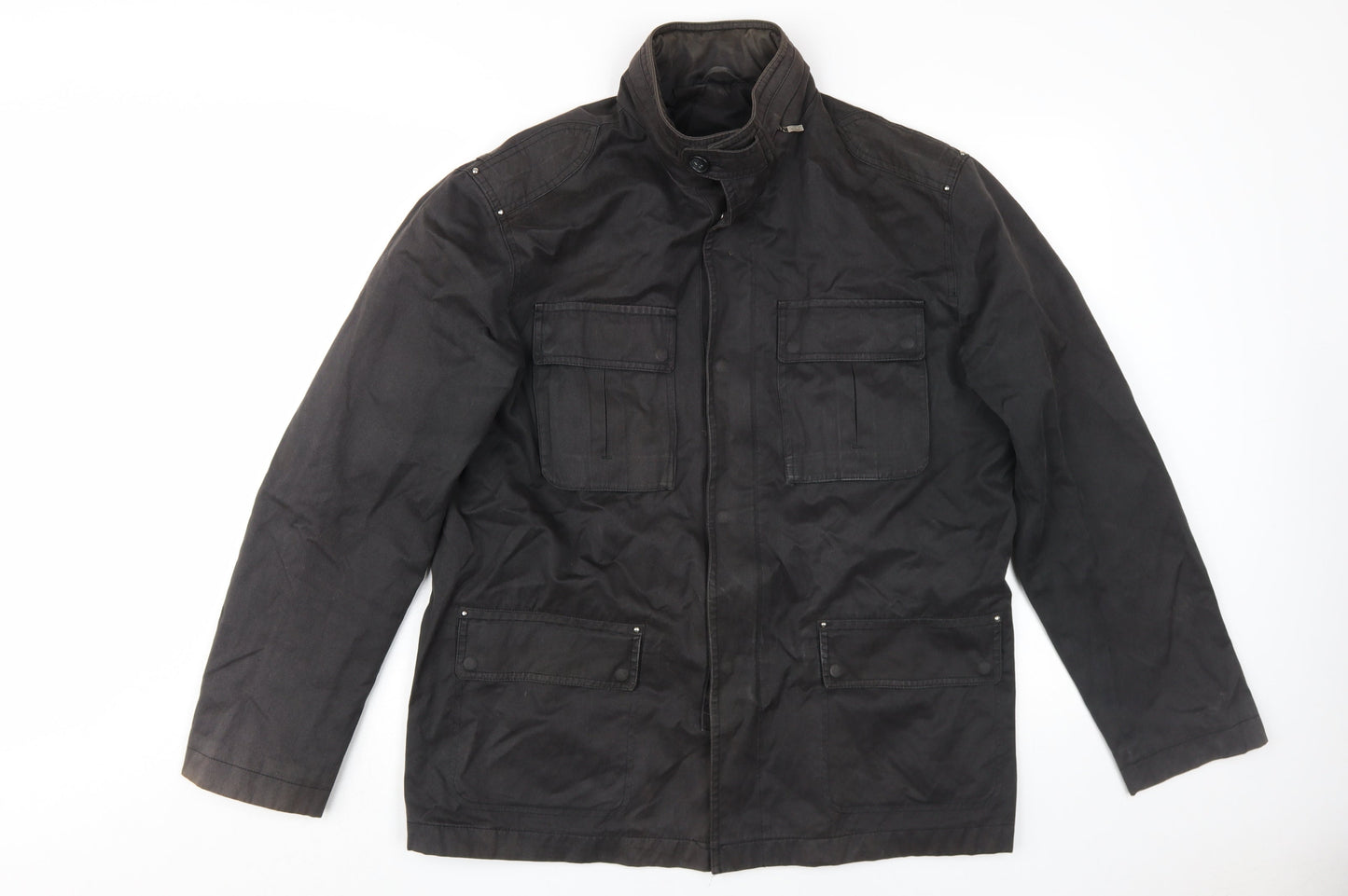 Simoni Men's Black Military Jacket, Regular L, Casual Wear