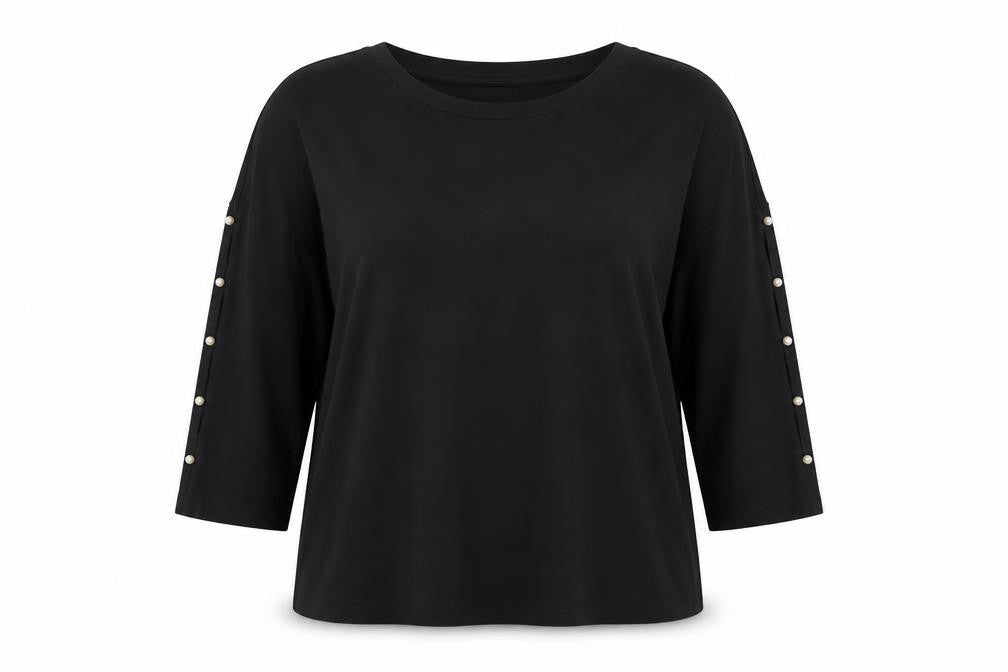 Rose+Olive Women's Black Basic T-Shirt Size L