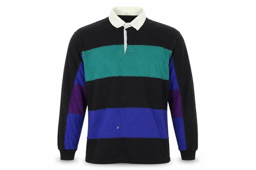St Michael Men's Colourblock Polo, Size M, Long Sleeve