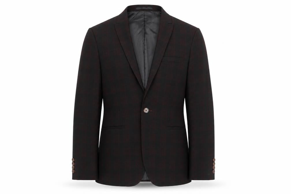 ASOS DESIGN Men's Black Check Blazer, Size 34R, Regular Fit