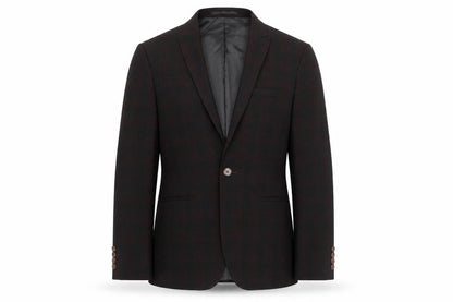 Front view of ASOS DESIGN Men's Black Check Blazer, size 34R, Regular Fit