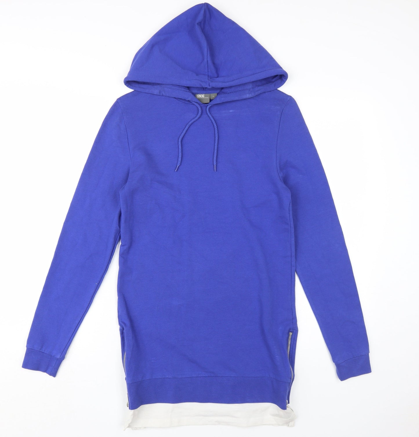 Asos Blue Women's Hooded Long Sleeve Dress XS