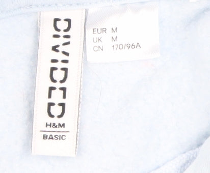 Preloved H&M Women’s Blue Pullover Hoodie, Size M - Detail
