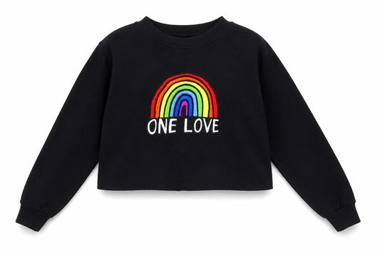 B&C Black Unisex Rainbow Sweatshirt S Embroidered Casual