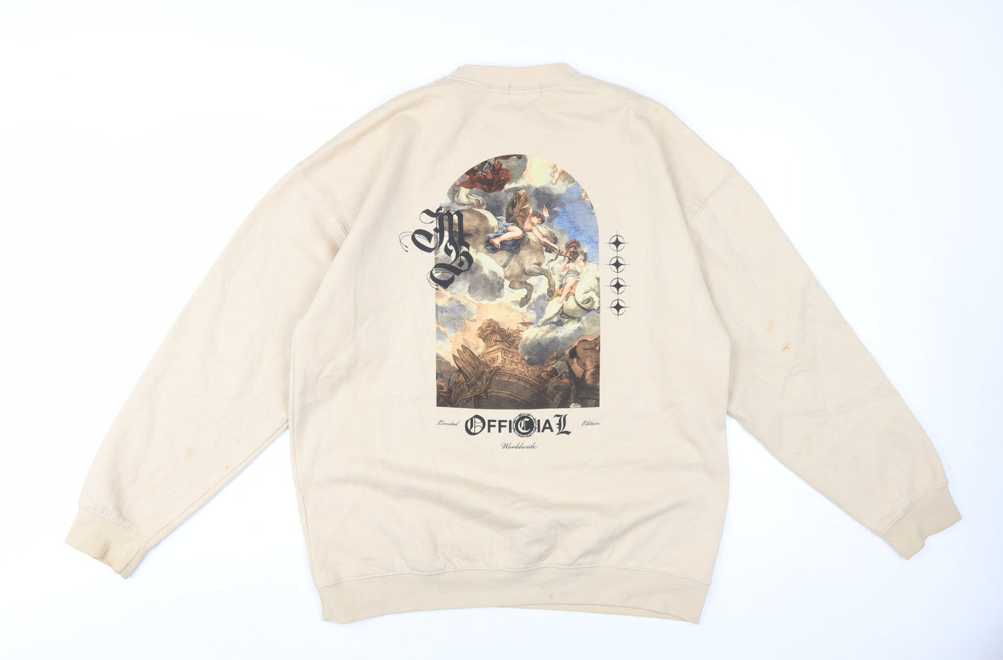 boohooMAN Men's Beige Pullover Sweatshirt M
