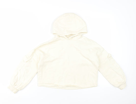 Marks and Spencer Girls Ivory Pullover Hoodie 9-10 Years