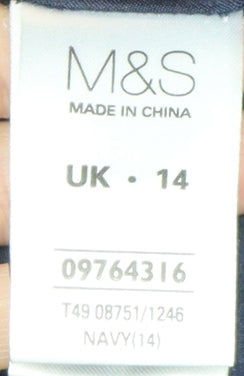 Marks and Spencer Women's Blue Overcoat Size 14