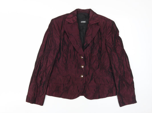 Basler Women's Purple Acrylic Blend Blazer Jacket Size 12