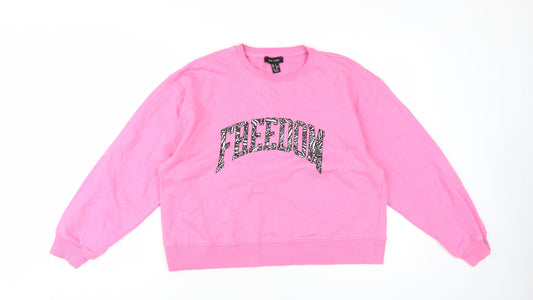 New Look Women's Pink Pullover Sweatshirt S
