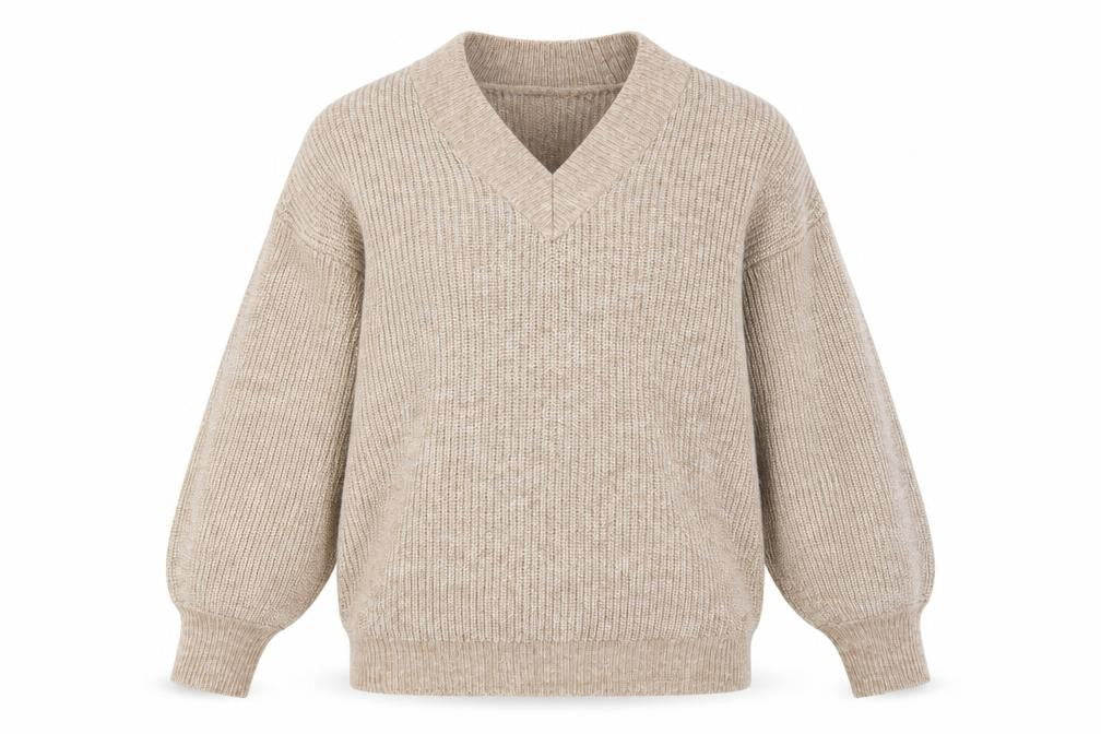 ASOS Design Women Beige V-Neck Pullover Jumper Size 8