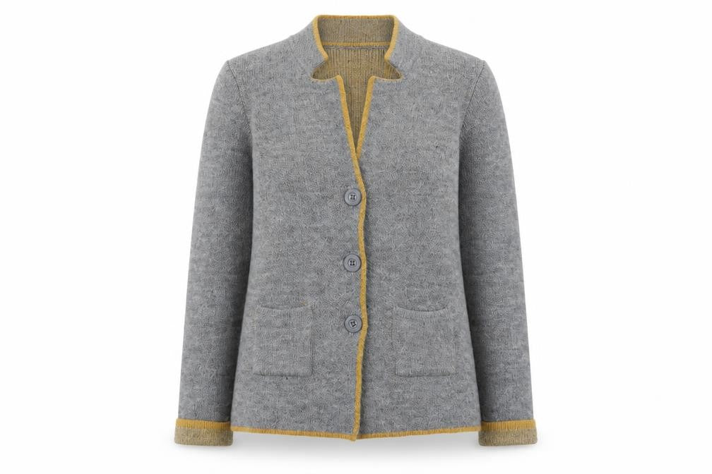 Vida Women's Grey Collared Cardigan - L