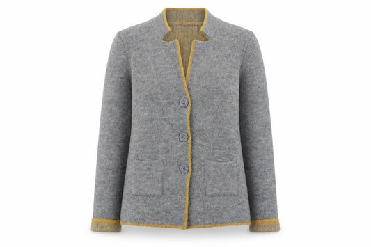 Vida Vi Women's Grey Collared Cardigan - L