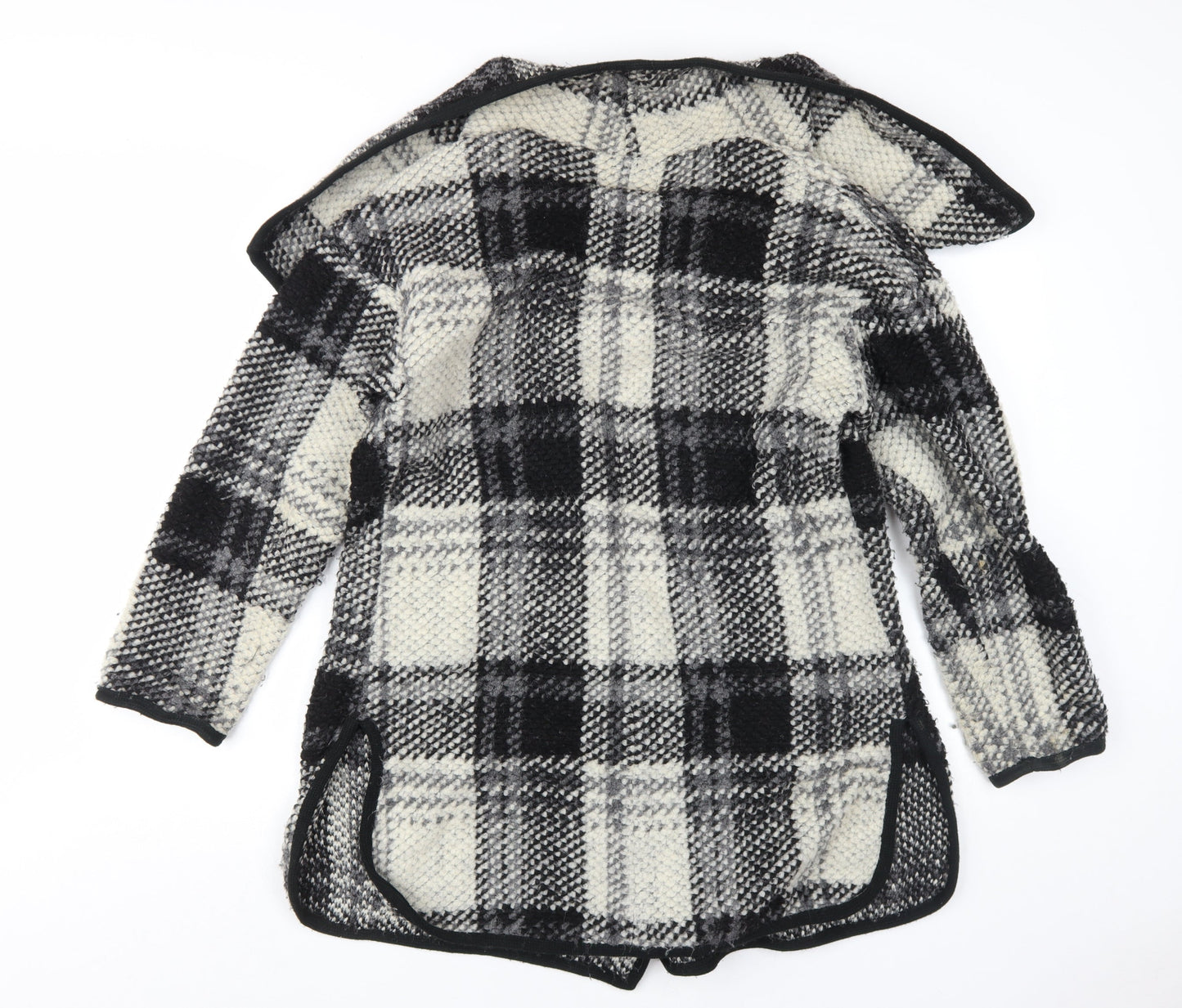 Monsoon Women's Black Ivory Check Wool Blend Coat S