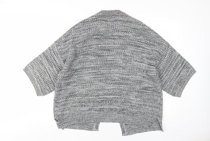 Preloved Topshop Women's Grey Cardigan, Open-Knit, Size 10 - Back